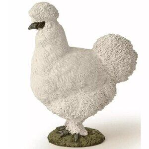 Silkie Chicken Farm Animal Figure - Hand Painted Farm Animal Toy Figurine - Papo